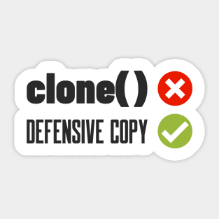 Secure Coding Clone Defensive Copy Sticker